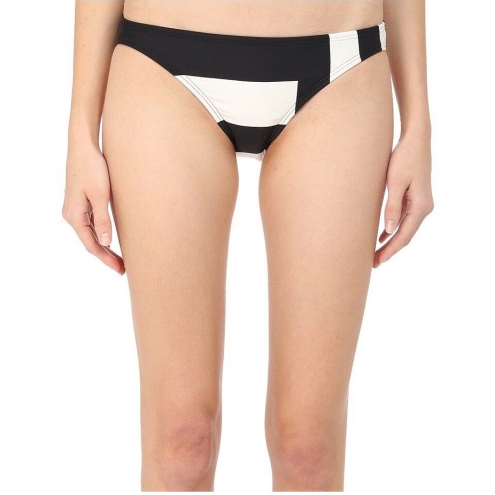 KATE SPADE *BALBOA ISLAND* BLACK WHITE COLOR BLOCK BIKINI SWIM BOTTOMS XS S